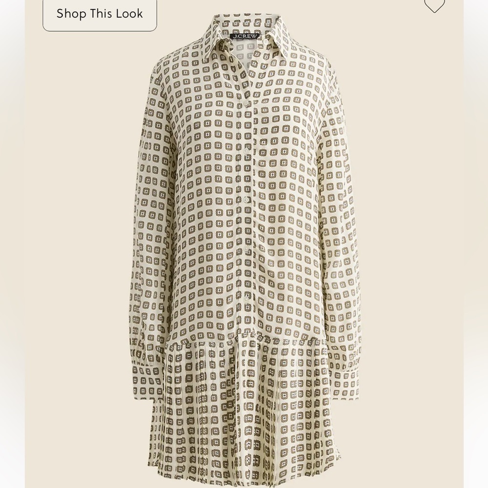 NWT J. Crew new Amelia shirt-dress in foulard print
